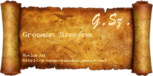 Grosman Szeréna névjegykártya